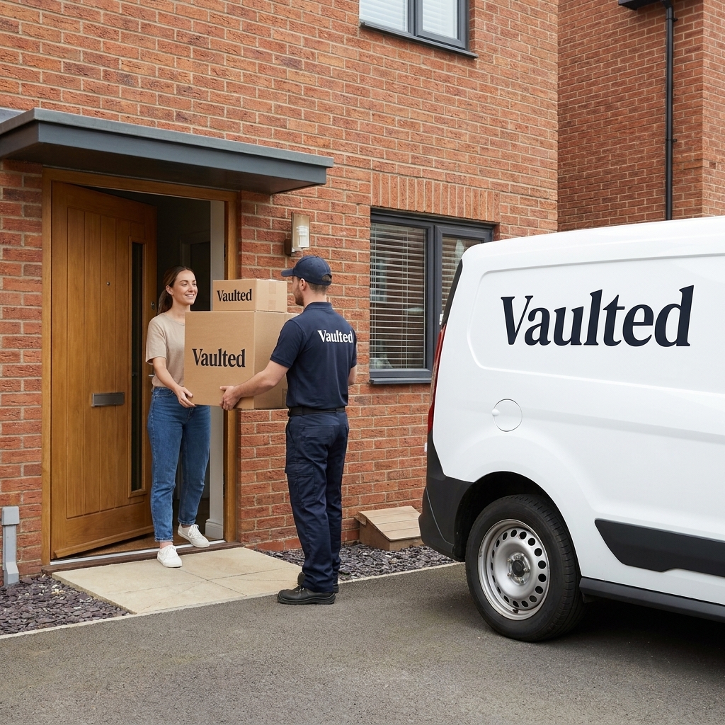 Vaulted delivery at a customer's front door
